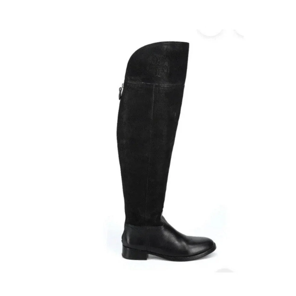 Tory Burch Simone over the knee‎ boot black leather equestrian preppy Sz-8 575$
